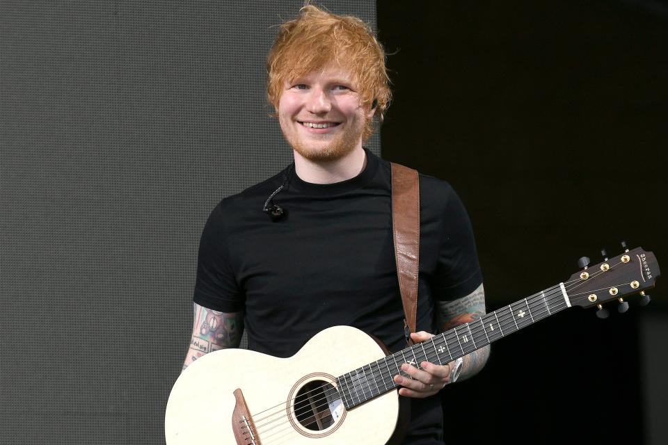 Ed Sheeran performs during the 52nd annual New Orleans Jazz & Heritage festival at Fair Grounds Race Course on April 29, 2023 in New Orleans, Louisiana.