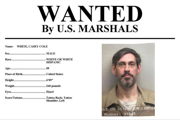 A wanted poster for Casey Cole White circulated by the U.S. Marshals. (Photo: U.S. Marshals Service via AP))