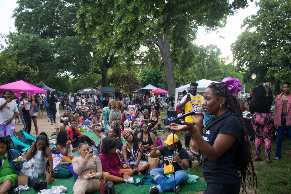 The #CareFreeBlackGirl cookout in Brooklyn, New York.