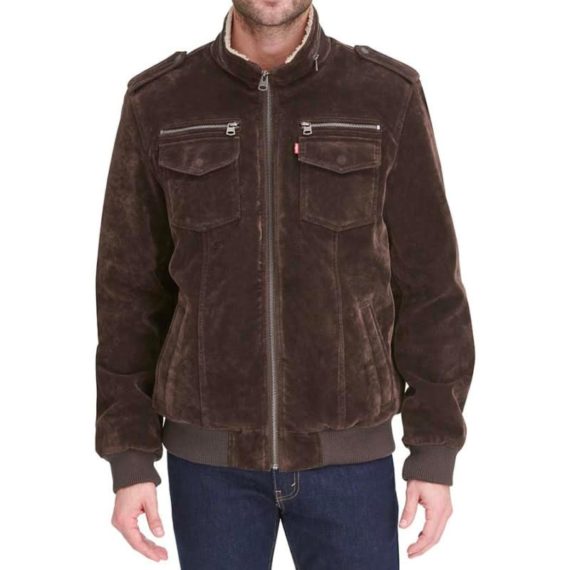 <p>Courtesy of Amazon</p><p>If your closet already has a Levi’s Trucker jacket or two, this aviator jacket is the next logical step in terms of both style and protection. The faux-leather shell, chunky collar, and extensive sherpa lining offer more robust insulation from the cold and a look that’s as timeless but more refined than its simpler sibling. And while it’s faux leather, we think the look and the price make this jacket well worth a shot—even if you’re afraid of flying.</p><p>[$48 (was $64); <a href="https://clicks.trx-hub.com/xid/arena_0b263_mensjournal?q=https%3A%2F%2Fwww.amazon.com%2Fdp%2FB07FK7G4F3%3FlinkCode%3Dll1%26tag%3Dmj-yahoo-0001-20%26linkId%3D2bd63236d0dfe7edfd5b0317006ff01c%26language%3Den_US%26ref_%3Das_li_ss_tl&event_type=click&p=https%3A%2F%2Fwww.mensjournal.com%2Fstyle%2Famazon-october-prime-day-2023-best-mens-jacket-deals%3Fpartner%3Dyahoo&author=Cameron%20LeBlanc&item_id=ci02cb70cc000027e5&page_type=Article%20Page&partner=yahoo&section=rain%20jackets&site_id=cs02b334a3f0002583" rel="nofollow noopener" target="_blank" data-ylk="slk:amazon.com;elm:context_link;itc:0;sec:content-canvas" class="link ">amazon.com</a>]</p>