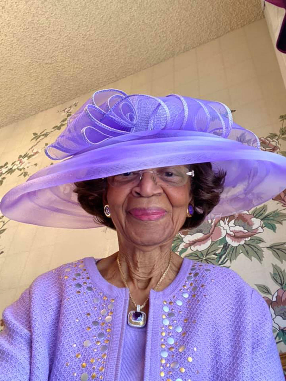 Wimberly has become quite popular for dressing to the nines while attending virtual church services. (La Verne Ford Wimberly)