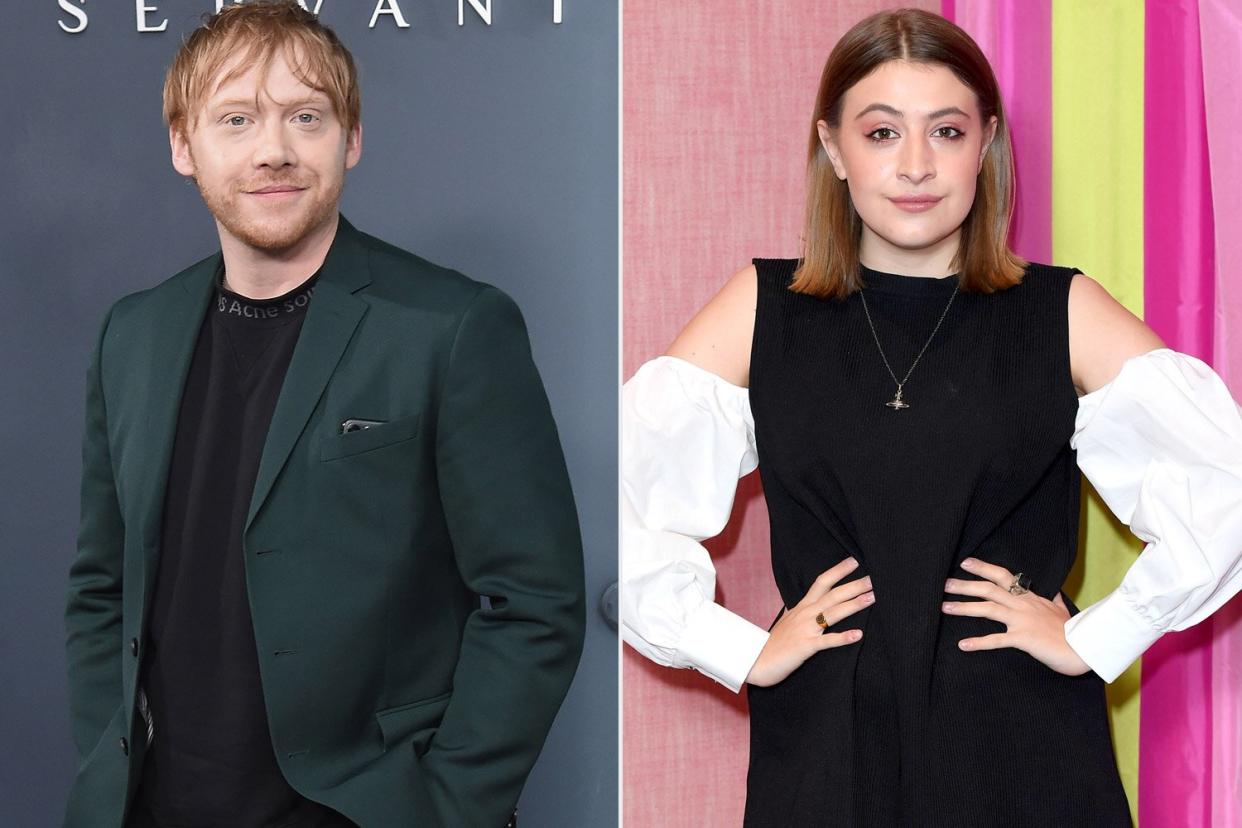 NEW YORK, NEW YORK - NOVEMBER 19: Actor Rupert Grint attends Apple TV+'s "Servant" World Premiere at BAM Howard Gilman Opera House on November 19, 2019 in New York City. (Photo by Gary Gershoff/WireImage); LONDON, ENGLAND - OCTOBER 10: Georgia Groome attends the UK premiere of 'Double Date' at The Soho Hotel on October 10, 2017 in London, England. (Photo by Karwai Tang/WireImage)