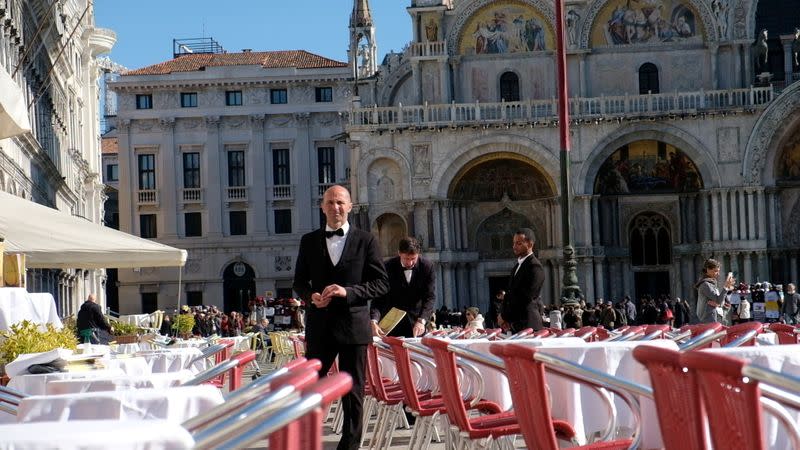 FILE PHOTO: Empty St. Mark's Square in Venice as Italy battles coronavirus outbreak