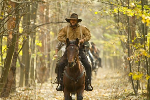 This undated image released by History shows Bill Paxton portraying Randall McCoy in a scene from the History network's miniseries "Hatfields & McCoys." (AP Photo/History, Kevin Lynch)