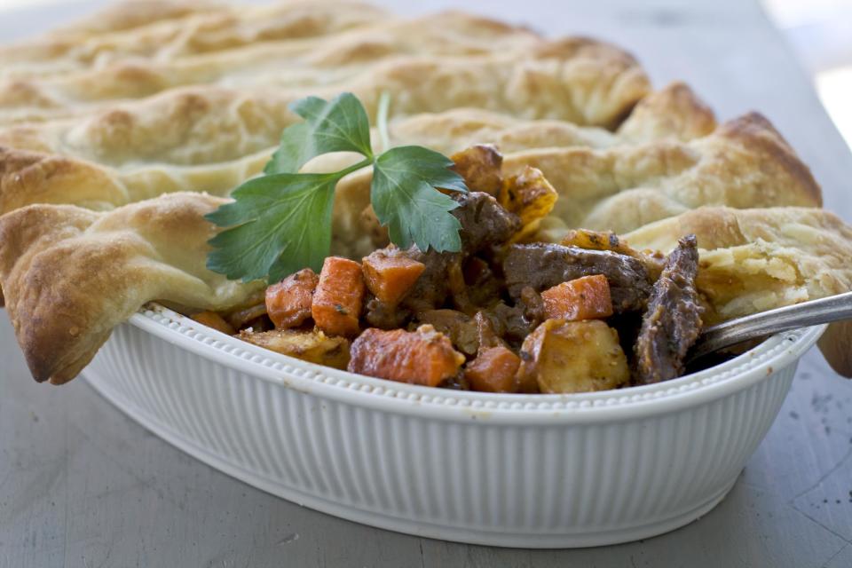 In this image taken on November 12, 2012, Beef Potpie is shown in Concord, N.H. (AP Photo/Matthew Mead)