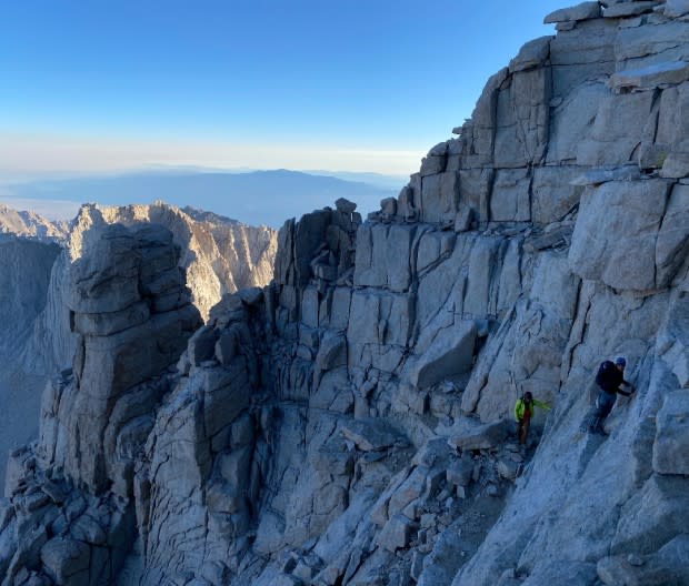 The last few hundred feet below the summit on the northwest side of Mount Whitney. <p>Chuck Graham</p>