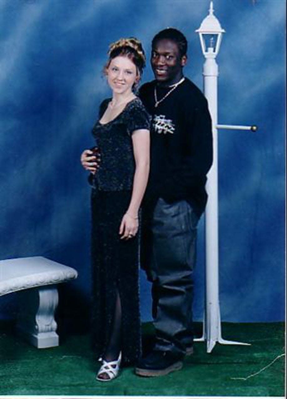 2001 FILE PHOTO
handout from family of Rae Spence - 10/2001 Homecoming photo of RaeAnne Spence and Marcus McTear