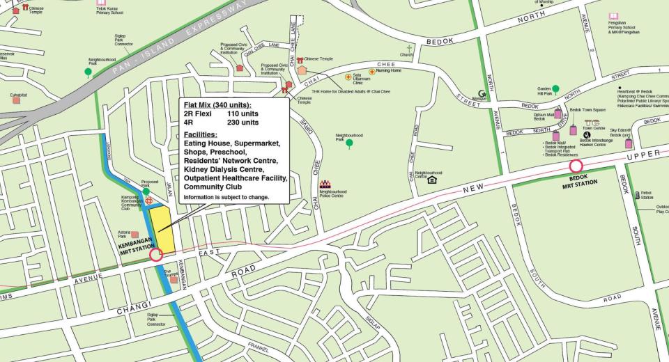 Bedok HDB BTO Oct 2024 location, site 3 flats bounded by Sims Avenue East and Jalan Kembangan. Source: HDB