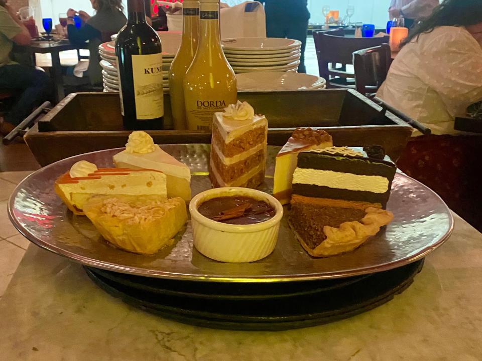 plate of different desserts at texas de brazil steak house