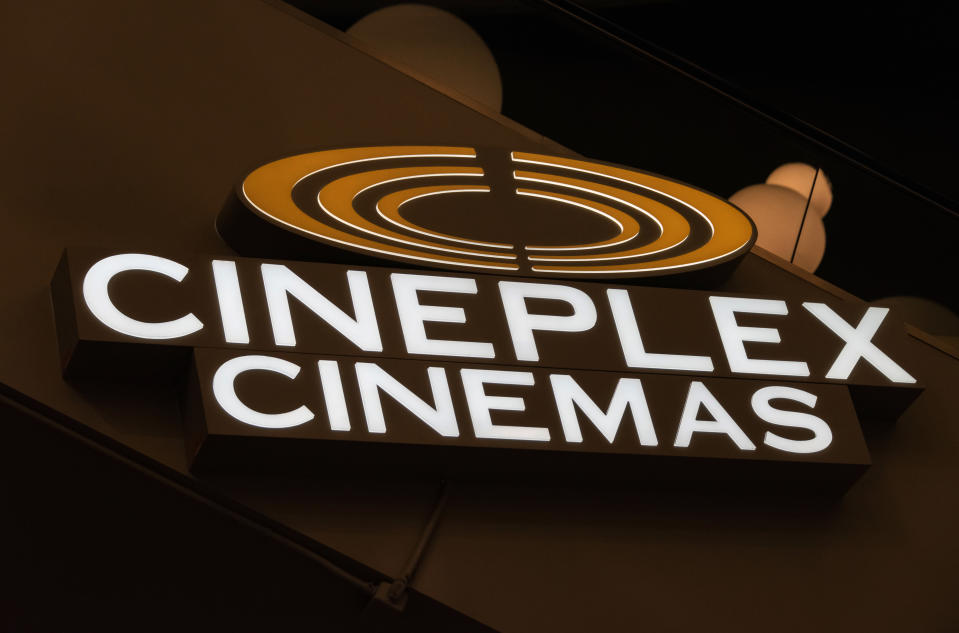 TORONTO, ONTARIO, CANADA - 2016/03/12: Cineplex theater sign: One of Canadas largest entertainment companies and operates numerous businesses including movie theatres, food services, and gaming. (Photo by Roberto Machado Noa/LightRocket via Getty Images)