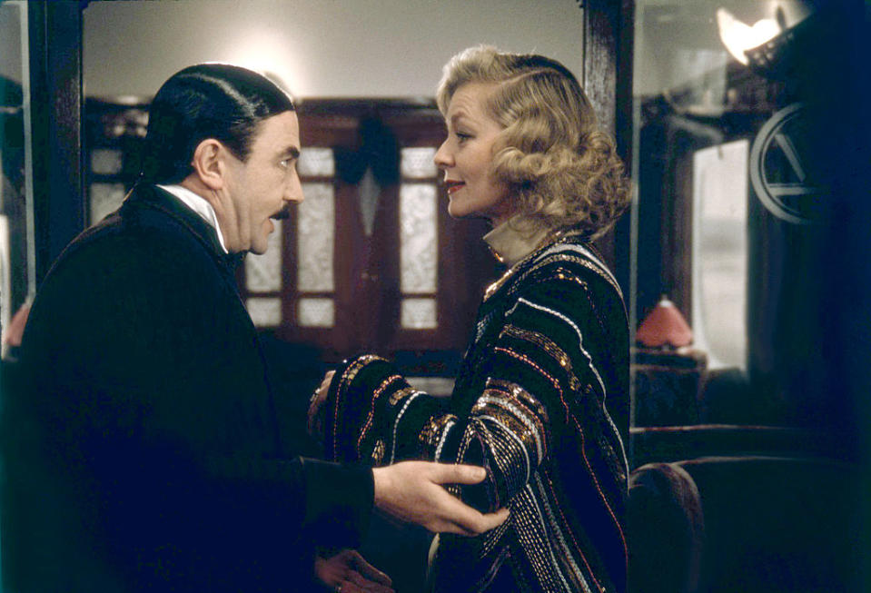 Albert Finney and Lauren Bacall on the set of Murder on the Orient Express<span class="copyright">Courtesy of Corbis/Getty Images</span>