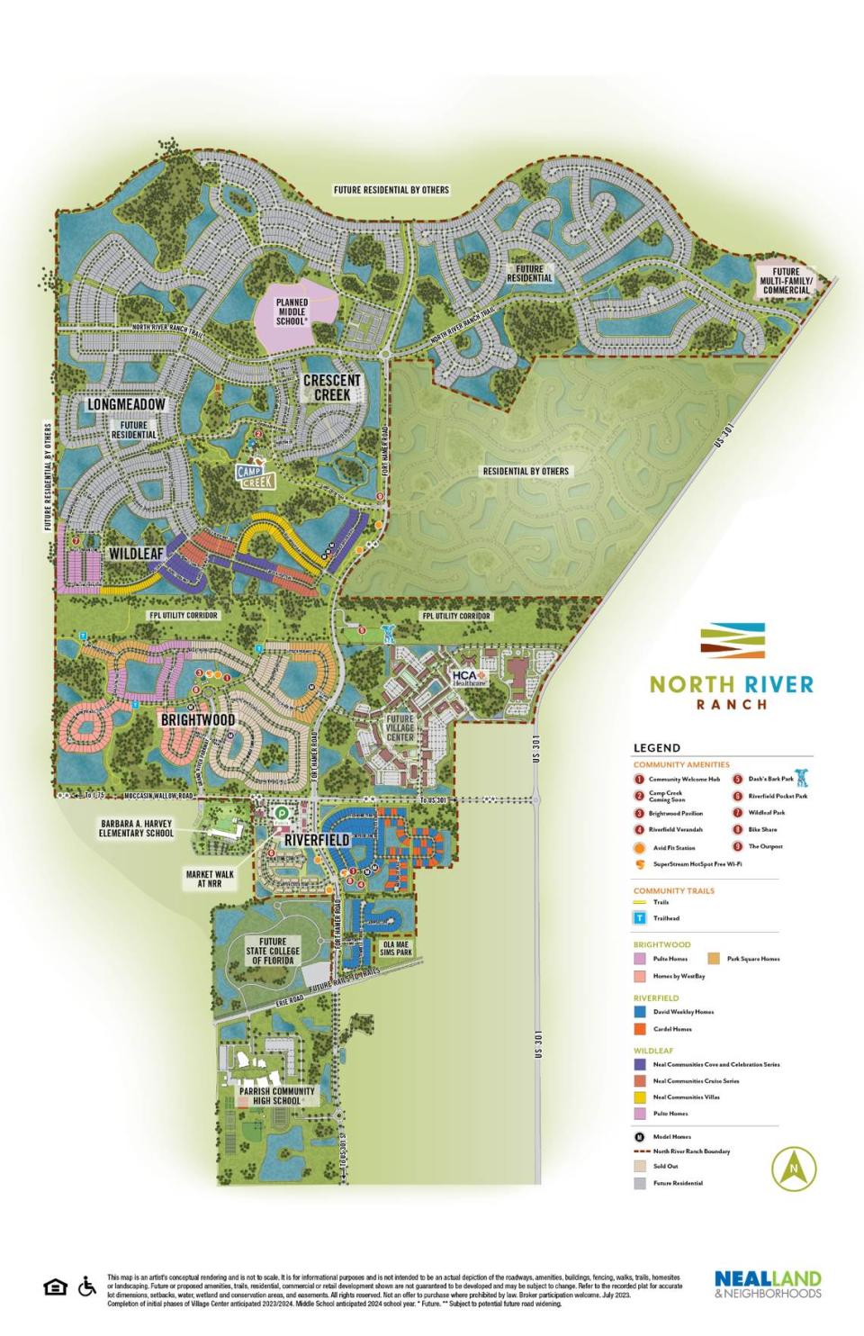 The site plan shows where HCA Florida North River Ranch Emergency center would be located in the North River Ranch community..
