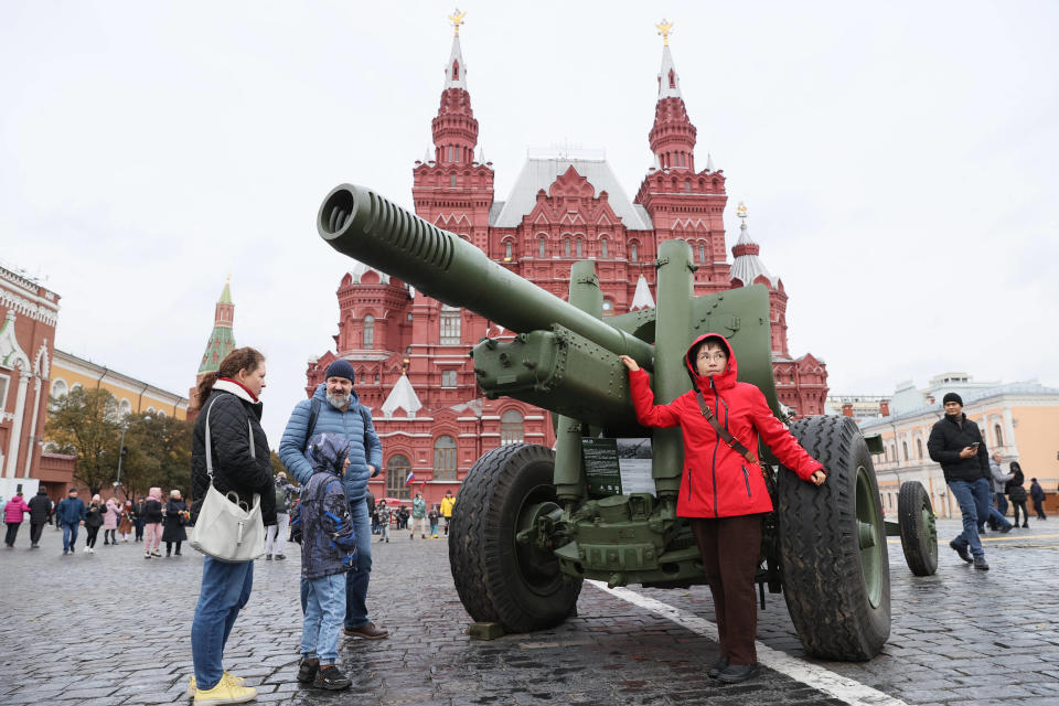 Sur la Place Rouge, à Moscou, le 5 novembre 2023,  deux jours avant la commémoration du 82e anniversaire du défilé militaire russe du 7 novembre 1941.
