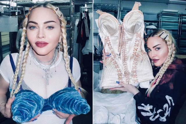 Madonna revisits iconic cone bra while showing off wardrobe archive: 'Trip  down memory lane' - Yahoo Sports