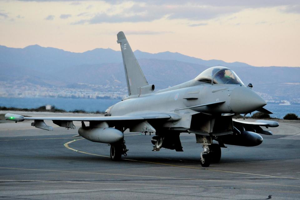 Two Typhoon jets were dispatched from RAF Coningsby to escort the Ryanair plane (File image: PA)