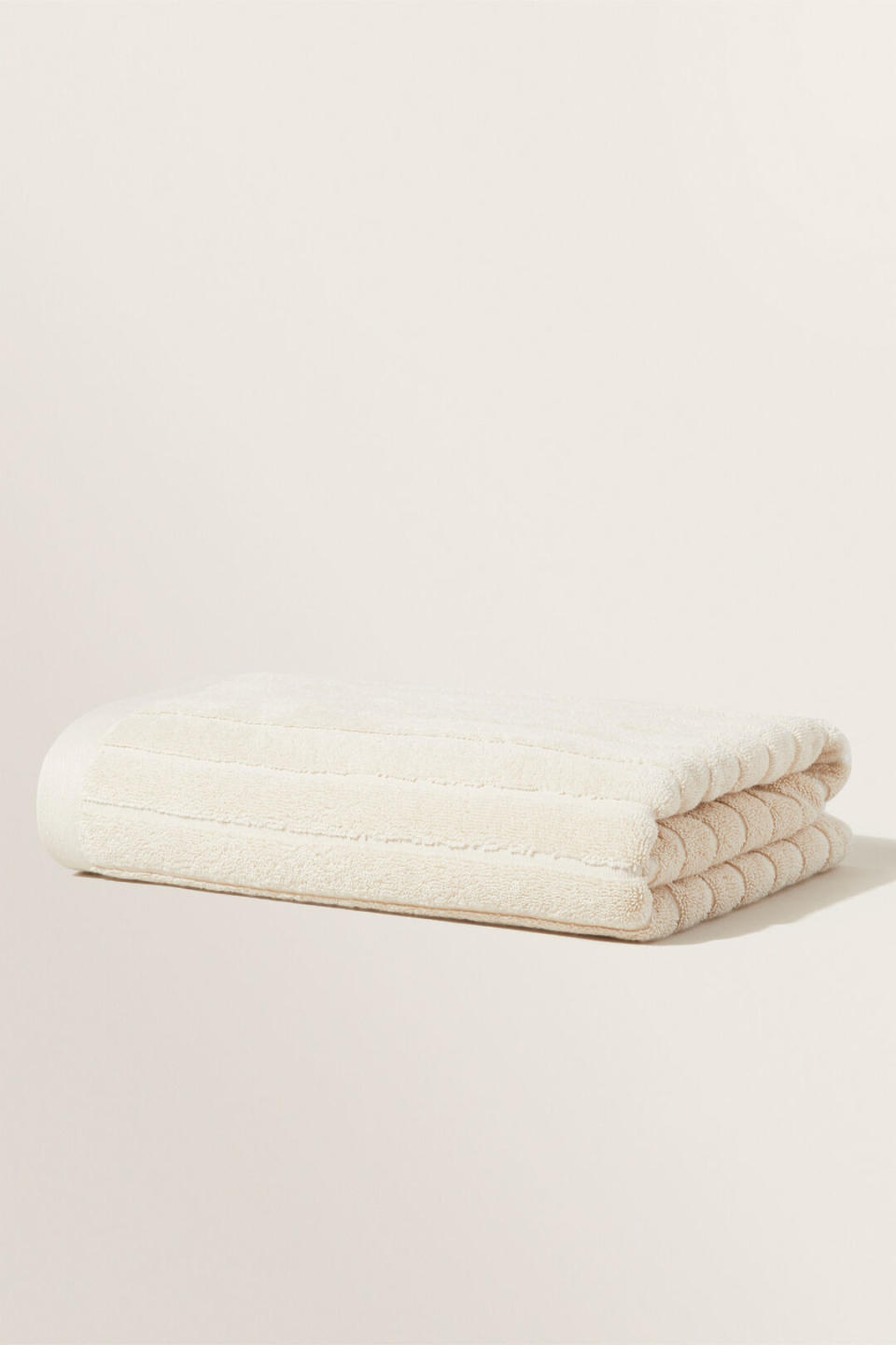 Cotton Stripe Bath Towel in Ivory Cream, $39.95