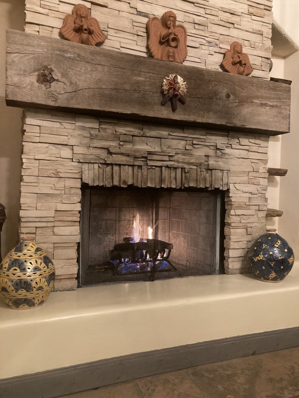 Relax and unwind near the fireplace in the lobby of The Lodge at Santa Fe after a five-hour drive from El Paso. The hotel offers two complimentary drinks per night.