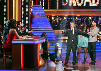 Tom had to step between the "DWTS" judges and mad Maks (ABC/Adam Taylor)