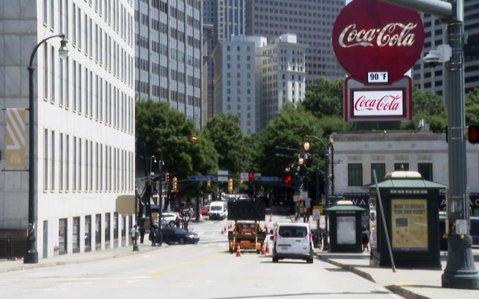 A view shows Peachtree Street in Atlanta, June 10, 2022. Few have been taught about the 1906 Atlanta Race Massacre, which shaped the city’s geography, economy, society and power structure in lasting ways. Much like the Red Summer of 1919 in the South and Northeast and the Tulsa Race Massacre of 1921 in Oklahoma would years later, the white-on-Black violence in Atlanta shattered dreams of racial harmony and forced thousands from their homes. (AP Photo/Sharon Johnson )