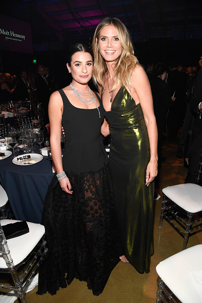 Lea compartió con Heidi Klum durante la gala.