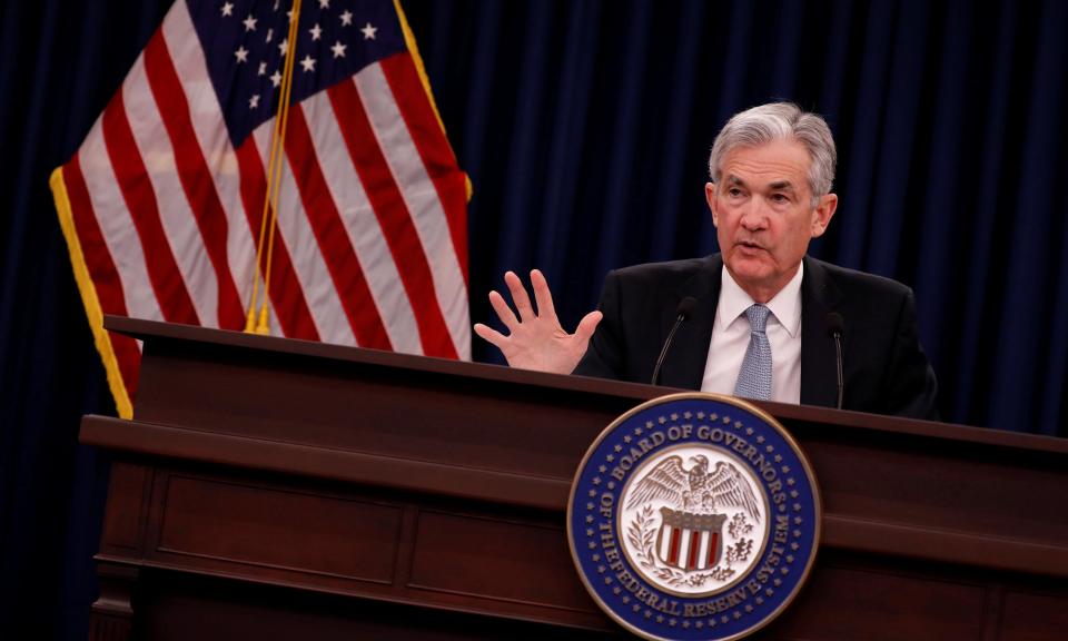 Federal Reserve chairman, Jerome Powell, speaks at a news conference after the Federal Open Market Committee meeting in Washington on Wednesday, March 21, 2018.