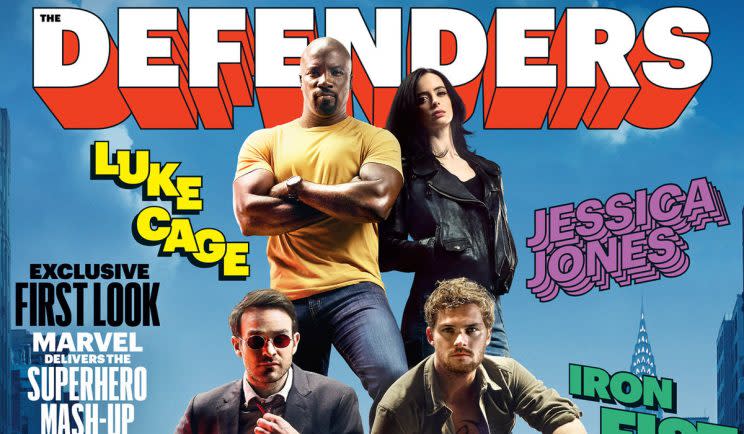 Marvel&#39;s Defenders finally join forces - Credit: EW