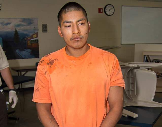 Jacob Harvey is shown shortly after he is accused of attacking a state prison teacher in Florence, Arizona. Photo: AP