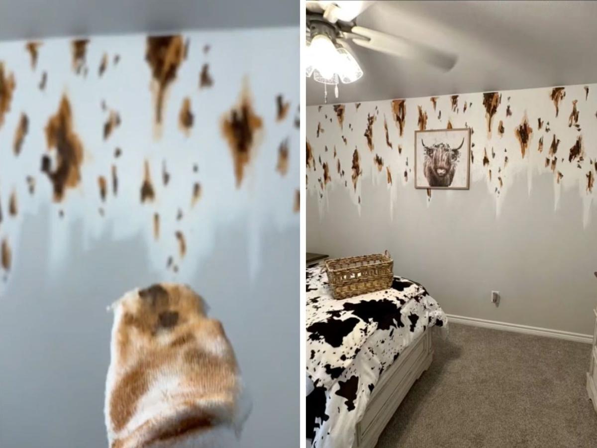 Cowhide Mural, Cow Print Wallpaper for Walls