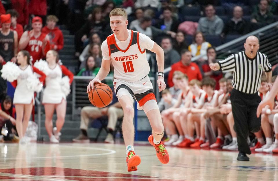 Shelby's Casey Lantz posted a 12-point, 11-rebound double-double in the final game of his high school career in a 68-65 loss to Maysville on Saturday.