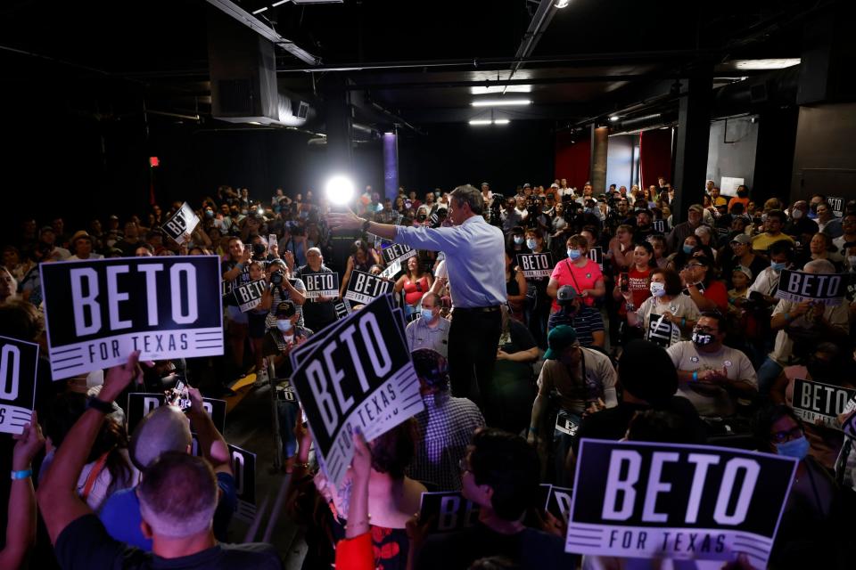 Beto O'Rourke kicks off his "Drive for Texas" campaign tour at the Lowbrow Palace, in El Paso, Texas, Tuesday, July 19, 2022. The tour involves a 49-day, 5,600-plus-mile tour across the Lone Star State to meet with voters in hopes of defeating Gov. Greg Abbott in the Nov. 8, 2022 election.