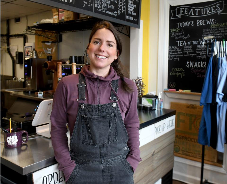 Hannah Moyer and her husband Mike launched M&H Beans Coffee Co + Roastery in North Canton during the pandemic. She serves as chief operating officer.