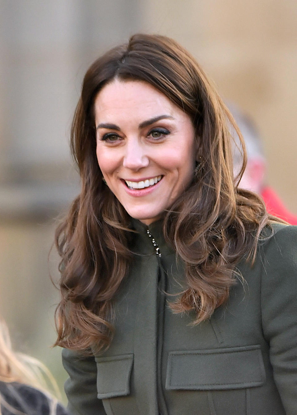 BRADFORD, ENGLAND - JANUARY 15: Catherine, Duchess of Cambridge leaves after her visit to City Hall in Bradford's Centenary Square, on January 15, 2020 in Bradford, United Kingdom. (Photo by Samir Hussein/WireImage)