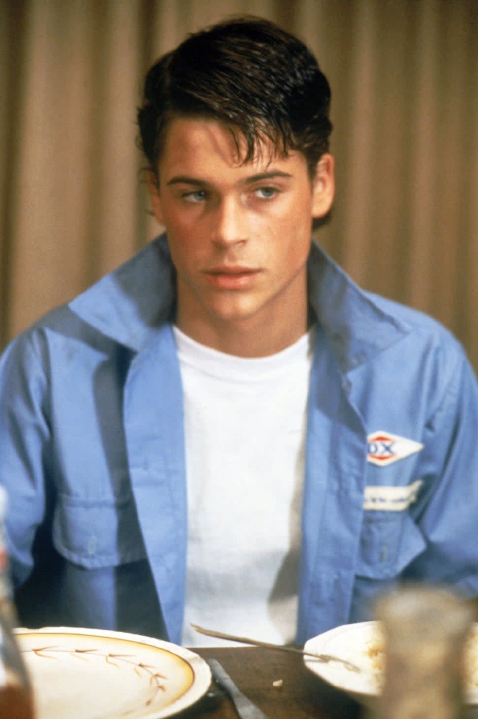 Rob Lowe on the set of The Outsiders, directed by Francis Ford Coppola. 