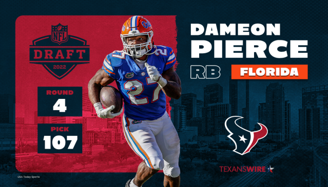 Texans take Florida RB Dameon Pierce No. 107 overall in Round 4 of 2022 NFL  draft