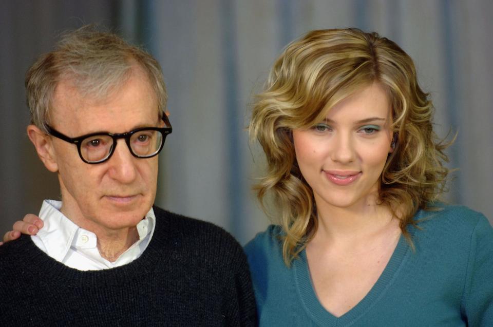Johansson (right) with Woody Allen at a photocall for Match Point (Franco Origlia/Getty Images)