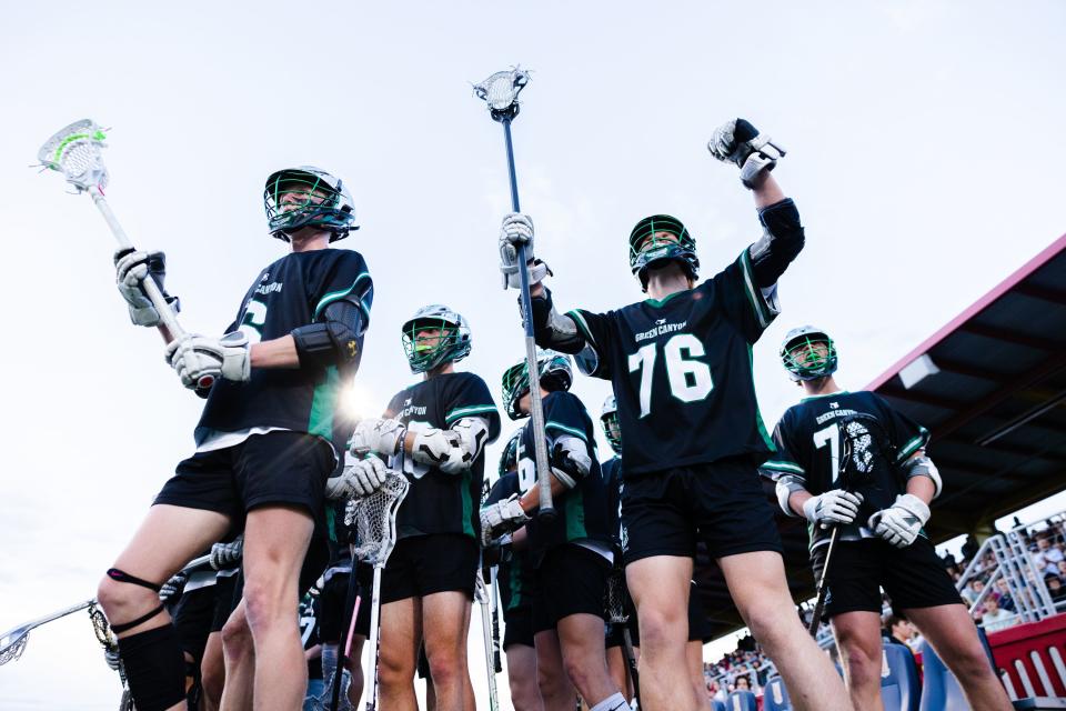 Green Canyon plays Sky View during the 4A boys lacrosse championships at Zions Bank Stadium in Herriman on May 26, 2023. | Ryan Sun, Deseret News