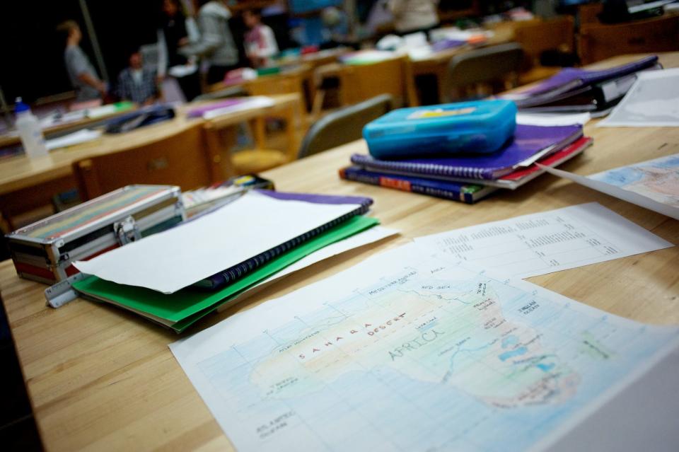 A classroom in a Shelburne school.