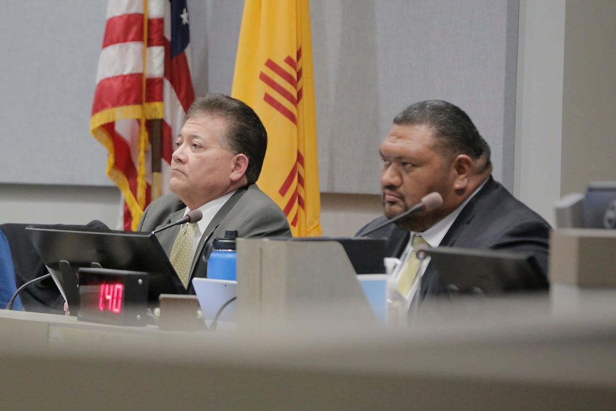 City of Las Cruces Mayor Ken Miyagishima, left, and City Manager Ifo Pili spoke about the 2016 Bail Reform Act that did away with cash bonds in New Mexico. At a meeting on June 6, 2022, both men said that bail reform hampered police officers' ability to keep people in jail. Miyagishima said he planned to take this argument to Santa Fe in the coming legislative session.