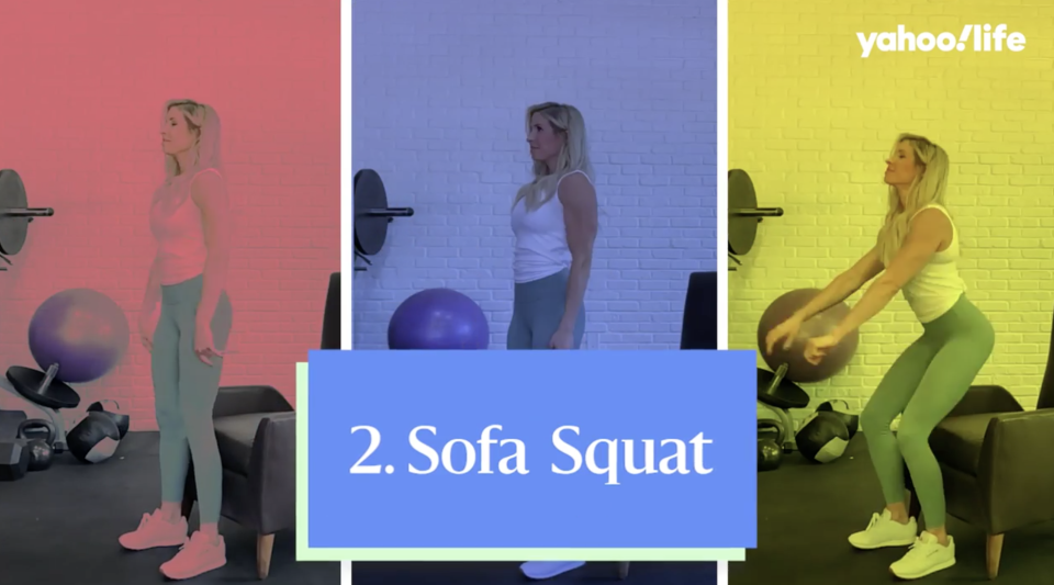 Perfect your squat with this move. (Photo: Yahoo Life)