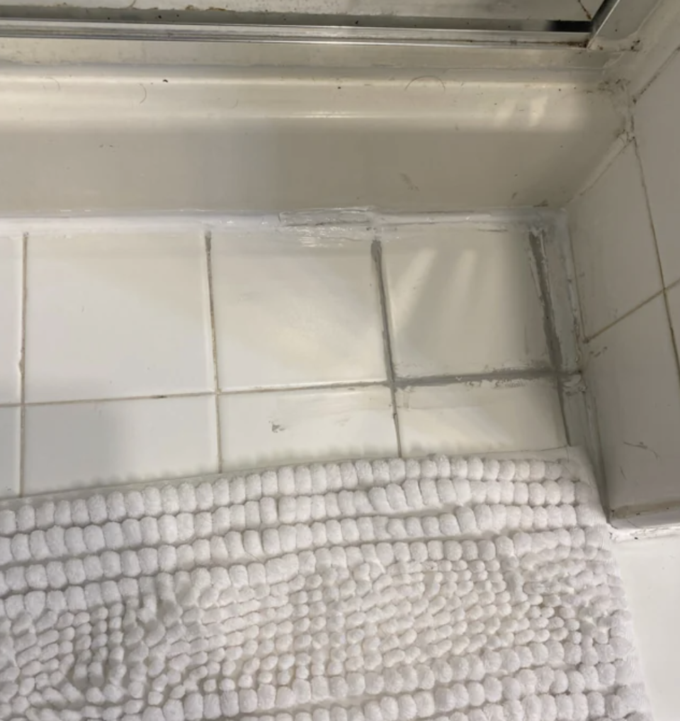 Uneven caulking in the bathroom