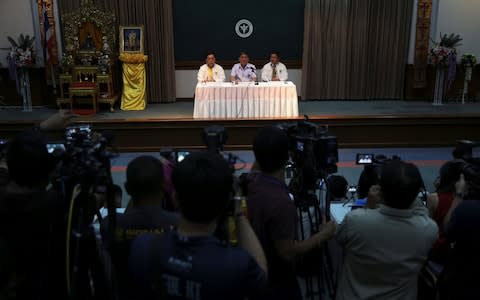 Jesada Chokedamrongsuk, Permanent Secretary of Ministry of Public Health speaks during a news conference at the Chiang Rai Prachanukroh hospital - Credit: Athit Perawongmetha/Reuters