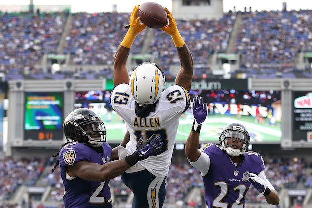 Keenan Allen seems like a near lock for 100 plus receptions. (Getty)