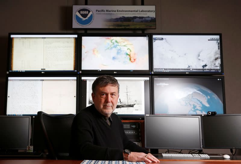 Research scientist Dr. Wood sits for a portrait at the NOAA campus in Seattle