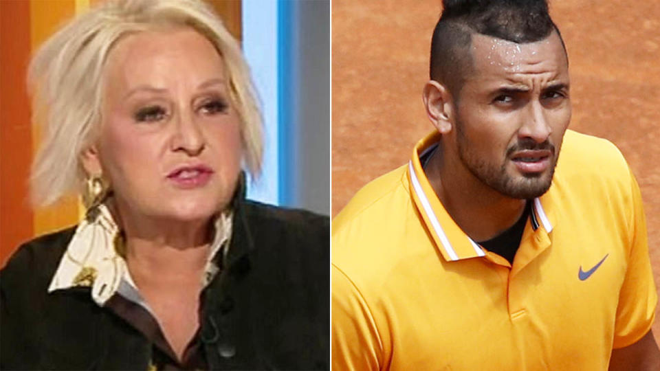 Prue MacSween called Nick Kyrgios a Greek brat. Image: Today Show/Getty