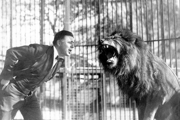 Clarence Brown enjoys a moment with the MGM lion. Brown’s life and work will be celebrated at the Clarence Brown Film Festival, presented by the Knox County Public Library.