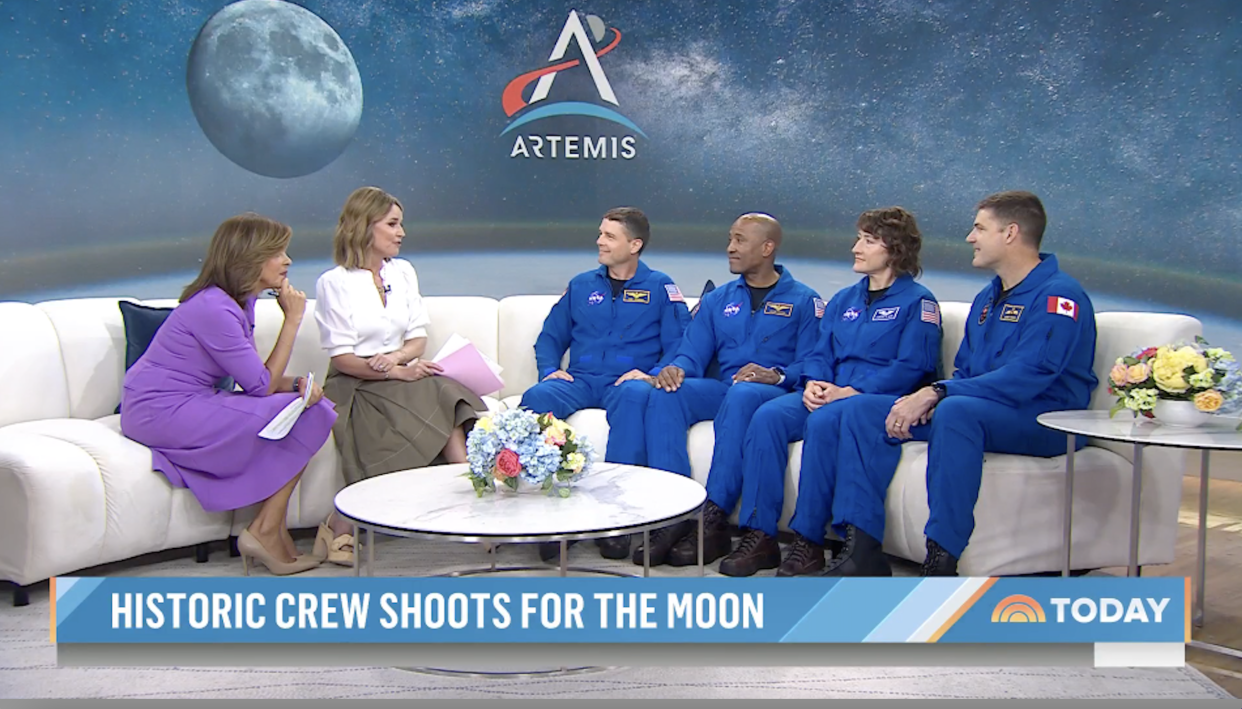  The four astronauts of NASA's Artemis 2 moon mission visited "The Today Show" for an episode that aired April 6, 2023. 