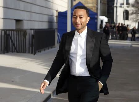 Singer John Legend arrives ahead of the 2015 Rock and Roll Hall of Fame Induction Ceremony in Cleveland, Ohio April 18, 2015. REUTERS/Aaron Josefczyk