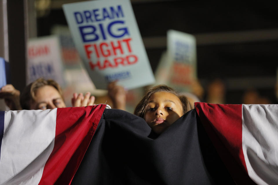 A young supporter at the final event of Elizabeth Warren&rsquo;s campaign, in Detroit on Super Tuesday. (Photo: Brian Snyder / Reuters)