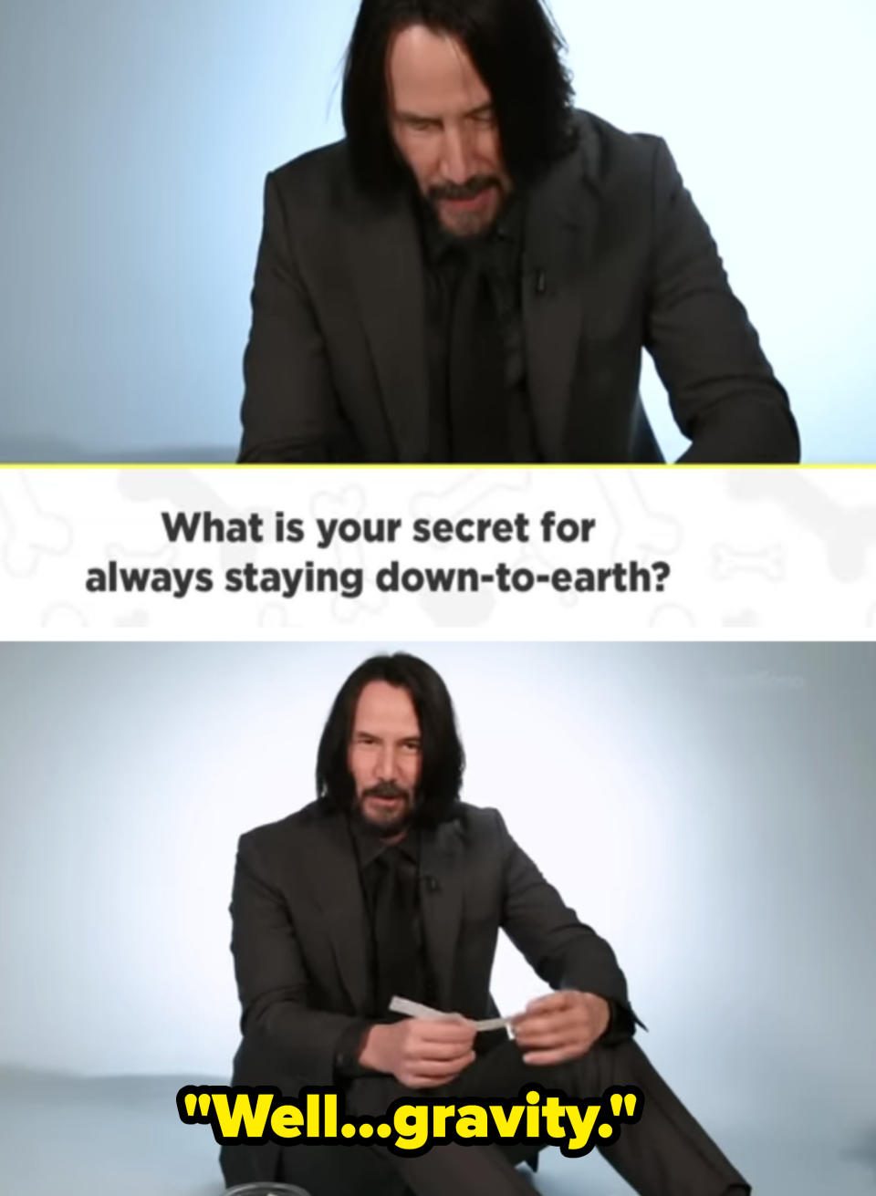 keanu saying gravity keeps him down to earth