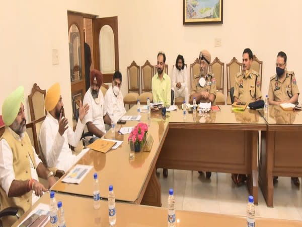 Punjab CM Charanjit Singh Channi in a security review meeting.